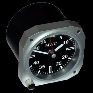 Limited Edition Replica Cockpit / Desk Clock in Aluminium Finish – Schwarz