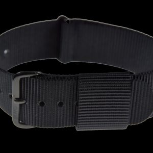 18mm Amerikaans Pattern Black Militäruhr Strap mit zwart PVD