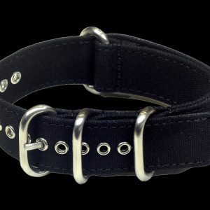 Black 22mm Retro Pattern Canvas One Piece Strap – Authentiek