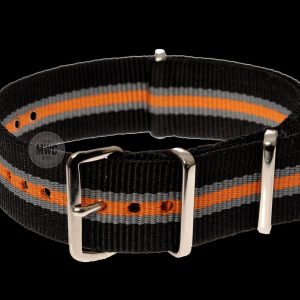 22mm Black, Grey and Tangerine NATO Militäruhr Strap