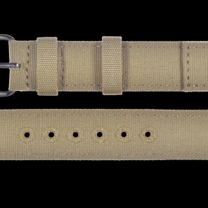 2 Piece Retro Pattern 18mm Khaki Canvas Militäruhr Strap – The