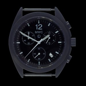 MWC Mechanical/Quartz Hybrid NATO Pattern Militär Pilots Chronograph – Schwarz