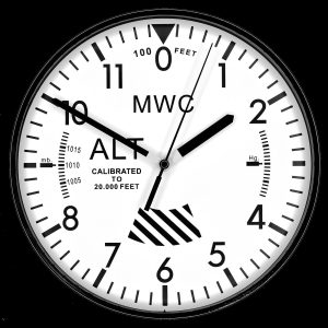 MWC Limited Edition Altimeter Wall Clock mit White Dial, Silent