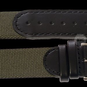 MWC 18mm Retro Leather and Fabric Combination Uhr Strap