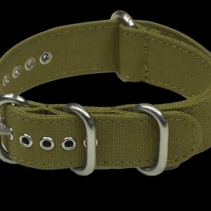 Army Green 22mm Retro Pattern Canvas One Piece Strap – Authe