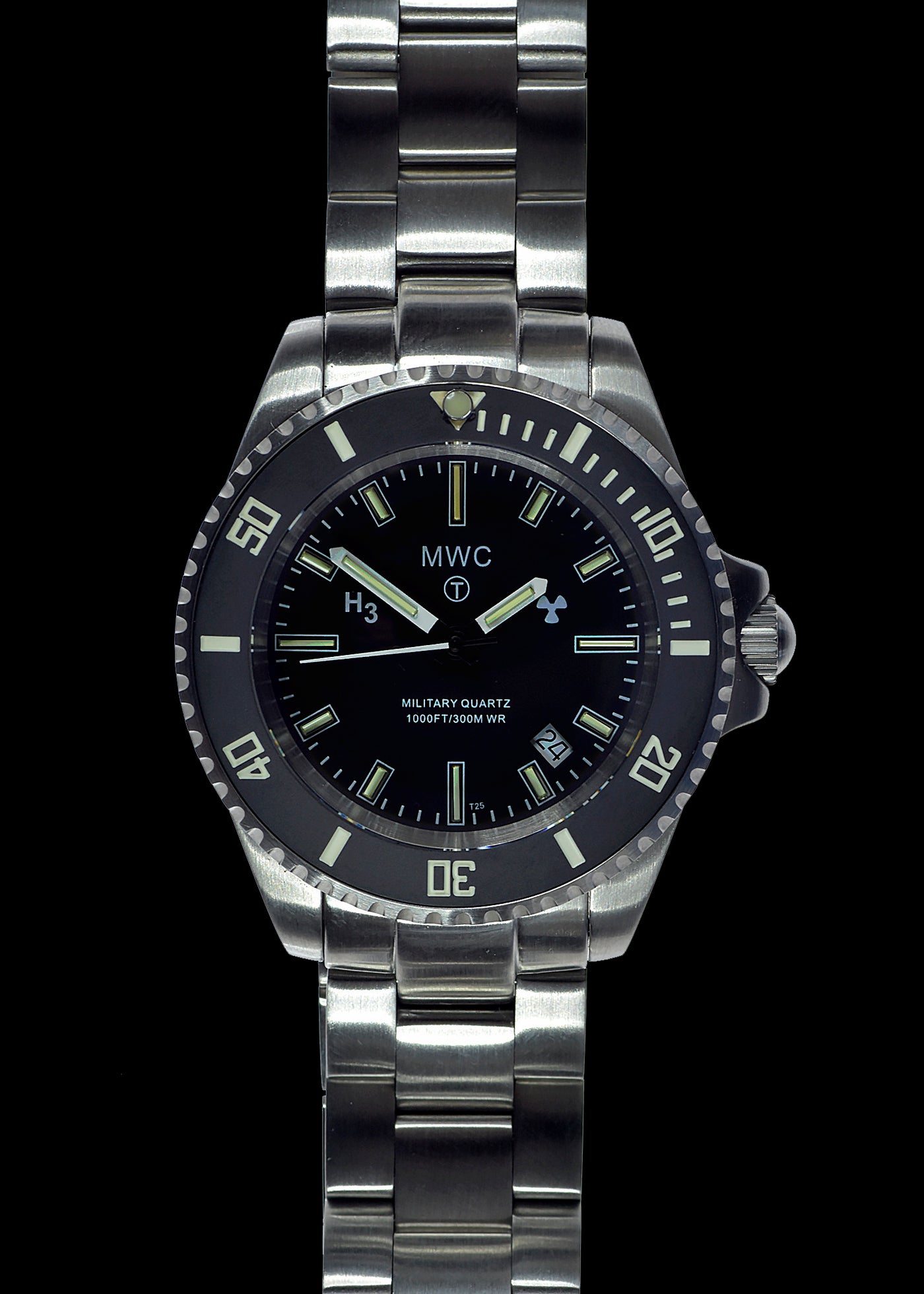 MWC 300m Militär Quartz Divers Uhr mit Tritium GTLS and – Stahlarmband – Bild 2