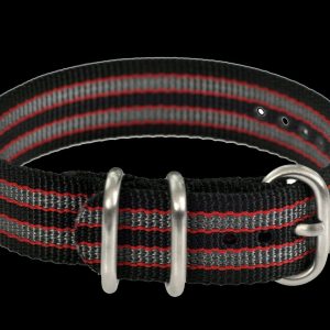 18mm black, Red and Grey Zulu Militäruhr Strap