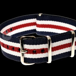18mm Red, White and Blue NATO Militäruhr Strap