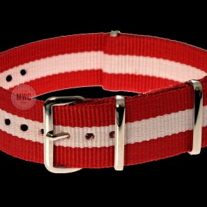 20mm „Red and White“ NATO Militäruhr Strap