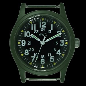MWC Classic 1960s/70s Pattern Olive Vietnam Uhr on Matching Khaki – Grün