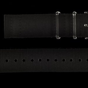 2 Piece 18mm Black NATO Militäruhr Strap in Ballistic Nylon – Schwarz