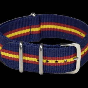 22mm NATO Militäruhr Strap in Navy, Red and Yellow.