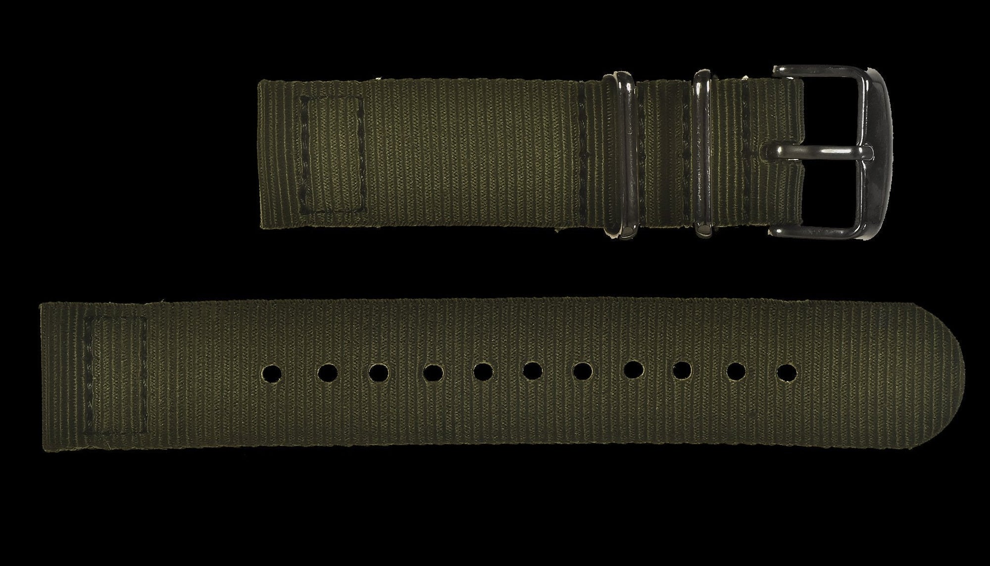2 Piece 18mm Olive NATO Militäruhr Strap in Ballistic Nylon – Grün