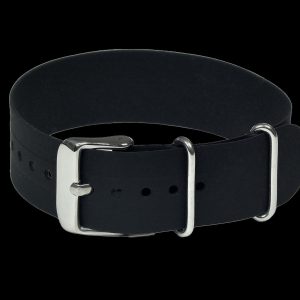 18mm Black Silicone/Rubber NATO Militäruhr Strap