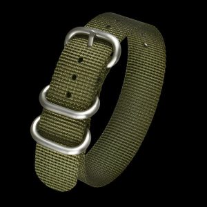 18mm Olive Green Ballistic Nylon Zulu Pattern Militär Horlo