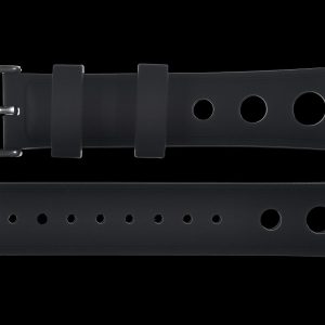 MWC Black Silicone Rally Pattern Uhr Strap Suitable for a Wide