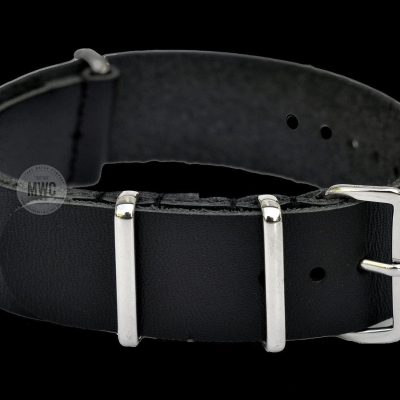 20mm Black Leather NATO Militäruhr Strap