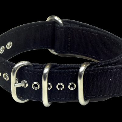 Black 20mm Retro Pattern Canvas One Piece Strap – Authentiek