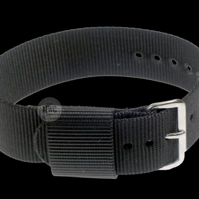 20mm Amerikaans Pattern Black Militäruhr Strap (Chrome Buckles)