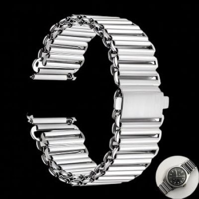 18mm Retro 1940/50s „Bonklip“ Style Stainless Steel Bracelet