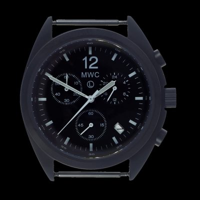 MWC Mechanical/Quartz Hybrid NATO Pattern Militär Pilots Chronograph – Schwarz