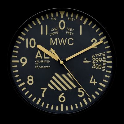 MWC Limited Edition Altimeter Wall Clock mit Retro Pattern Dial and