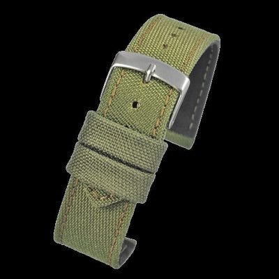 2 Piece Retro Pattern 18mm Canvas Militäruhr Strap in Olive