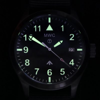 MWC Classic 40mm Covert zwart PVD Steel Aviator Uhr with