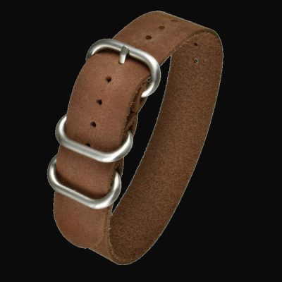 18mm Brown Calf Leather Zulu Militäruhr Strap – Authen