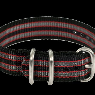 18mm black, Red and Grey Zulu Militäruhr Strap
