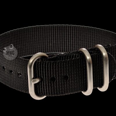 20mm Black Zulu Pattern Nylon Militäruhr Strap