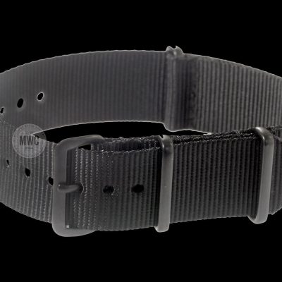 20mm zwart PVD NATO Militäruhr Strap