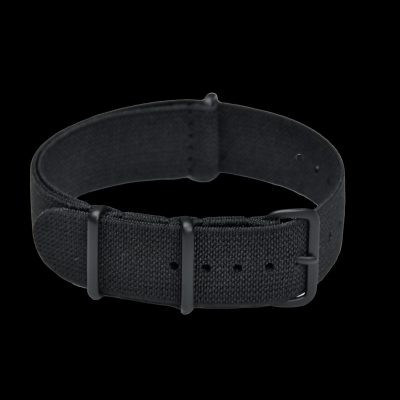 20mm Elasticated Black NATO Militäruhr Strap mit PVD Buckles