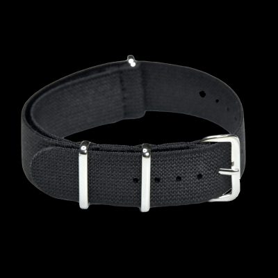 20mm Elasticated Black NATO Militäruhr Strap