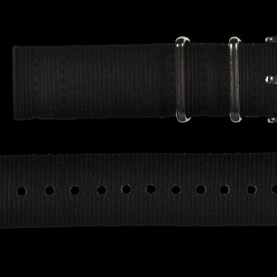 2 Piece 18mm Black NATO Militäruhr Strap in Ballistic Nylon – Schwarz