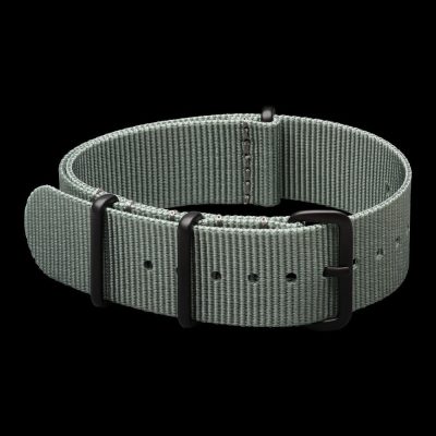 20mm Grey NATO Uhr Strap mit PVD Black roestvrij staal Covert