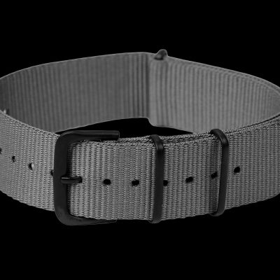 20mm Grey NATO Uhr Strap mit PVD Black Covert Buckles – Schwarz