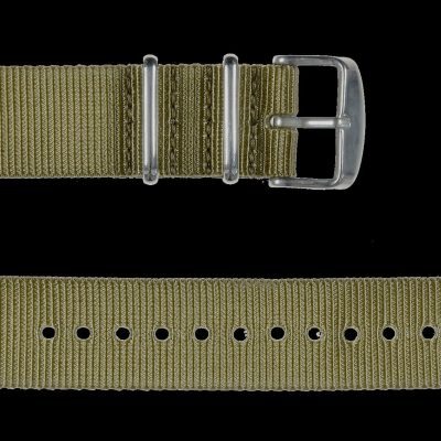 2 Piece 22mm Khaki NATO Militäruhr Strap in Ballistic Nylon