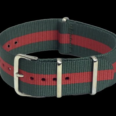 22mm Green and Red NATO Militäruhr Strap