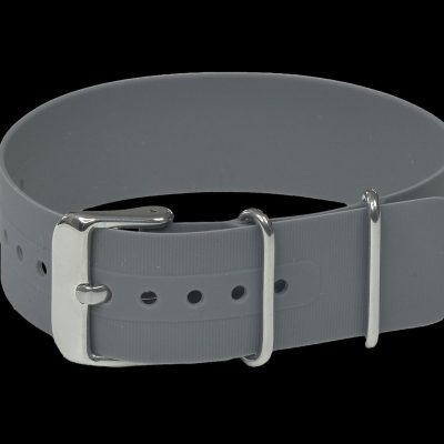 18mm Grey Silicone/Rubber NATO Militäruhr Strap