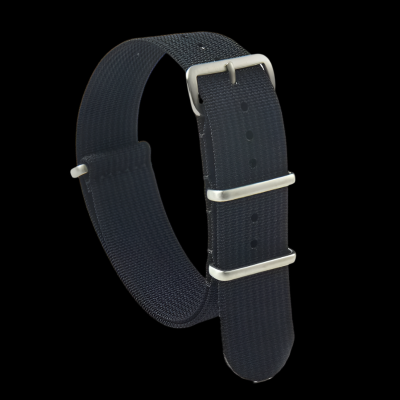 18mm Ribbed Black NATO Militäruhr Strap