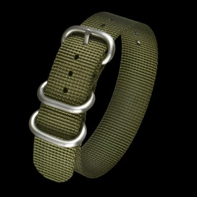 22mm Olive Green Ballistic Nylon Zulu Pattern Militär Horlo