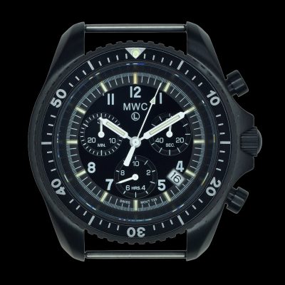 MWC NATO PatternBlack PVD Steel Militär Pilots Chronograph with