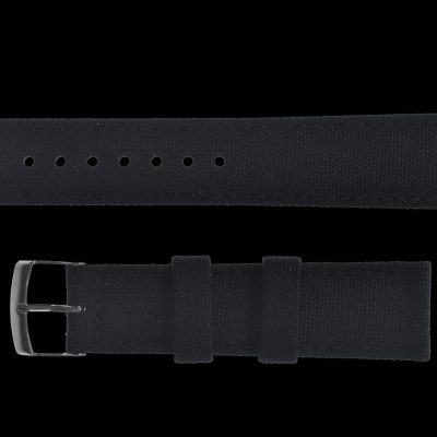 2 Piece Retro Pattern 20mm Canvas Militäruhr Strap in Black –