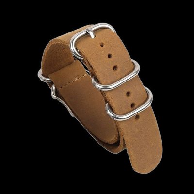 18mm Tan High Grade Saddle Leather Zulu Militäruhr Str
